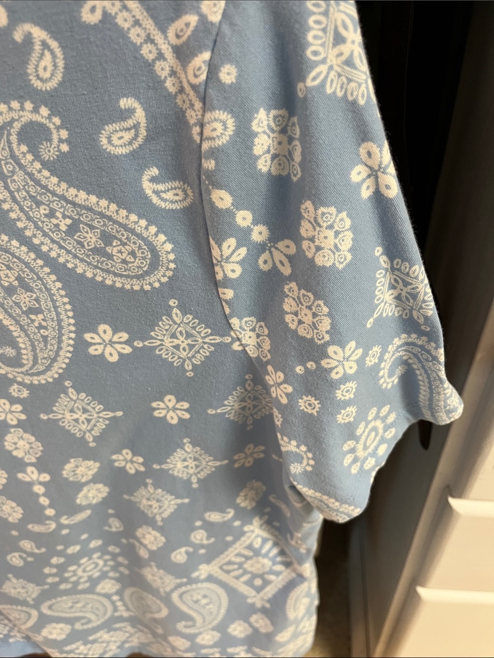 Talbots Light Blue Paisley & Floral Short Sleeve Tee - Picture 6 of 6